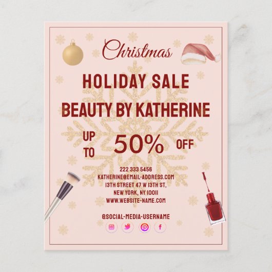 Trouwen met Christmas Beauty Saloon Flyer (Voorkant)