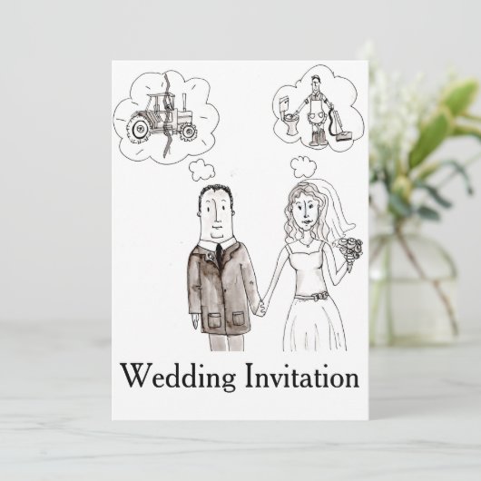 Trouwen met een boer bruiloft uitnodiging (Staand voorkant)