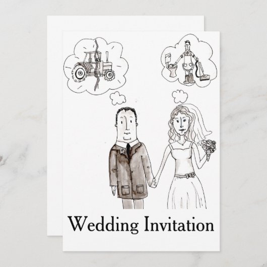 Trouwen met een boer bruiloft uitnodiging (Voorkant / Achterkant)