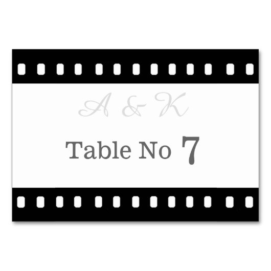 Trouwen met een film thema tafel Kaart (Voorkant)