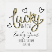 Trouwen met een geluksliefde hartjes Bruids douche Wijn Etiket (Enkel label)