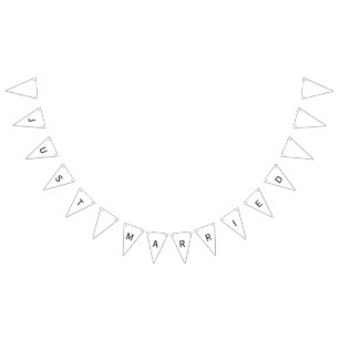 Trouwen met een trouwbanner vlaggetjes