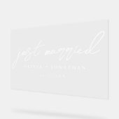 Trouwen met elegante kalligrafie bruiloft acryl bord (Hoek)