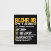 Trouwen met Funny Bachelor Party Checkli Kaart (Voorkant)