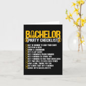 Trouwen met Funny Bachelor Party Checkli Kaart (Gele Bloem)