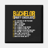 Trouwen met Funny Bachelor Party Checkli Magneet (Voorkant)