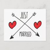 Trouwen met het hart en de pijl bruiloft Briefkaar Aankondigingskaart (Voorkant)