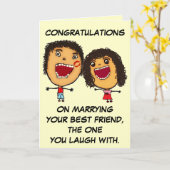 Trouwen met je beste vriend gefeliciteerd kaart (Gele Bloem)