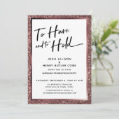 Trouwen met jou Roze Gouden Glitter Ontvangst Kaart (Staand voorkant)