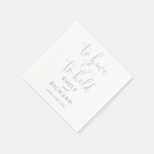 Trouwen met jou Script Stof Blauwe Huwelijk Servet (Hoek)