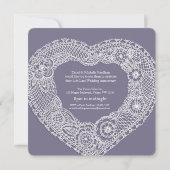 Trouwen met kant hart 13 jaar feest uitnodigingen (Achterkant)