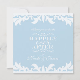 TROUWEN MET LIEFDE Blauwe Elegante Trouw Uitnodigi Kaart