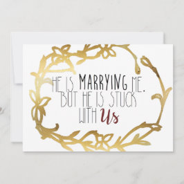 Trouwen met mij, maar bij ons blijven | bruidsmeis kaart