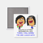 Trouwen met mijn beste vriend Cartoon Magneet (Voorkant / Achterkant)