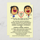 Trouwen met mijn beste vriend mensen Cartoon Kaart (Voorkant / Achterkant)