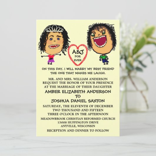 Trouwen met mijn BFF bruiloft uitnodiging (Staand voorkant)