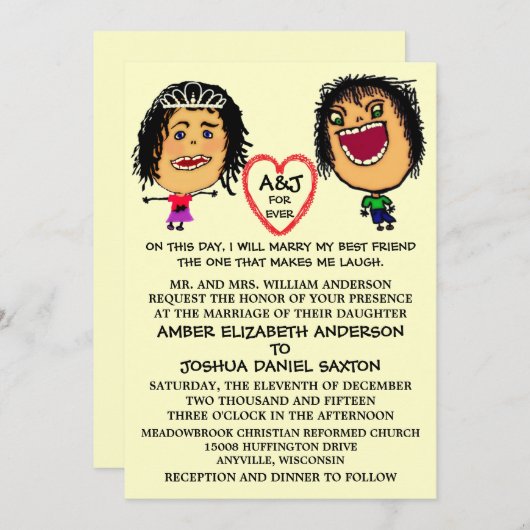 Trouwen met mijn BFF bruiloft uitnodiging (Voorkant / Achterkant)