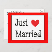 Trouwen met Red Heart Wedding Aankondigingskaart (Voorkant / Achterkant)