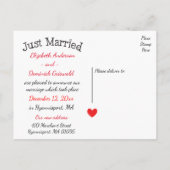 Trouwen met Red Heart Wedding Aankondigingskaart (Achterkant)