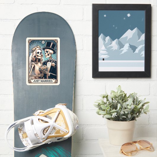 Trouwen met Tarot Kaart Sticker (Snowboard)