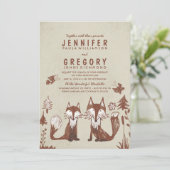 Trouwen met twee vossen in Woodland Kaart (Staand voorkant)