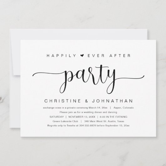 Trouwen met Verloving, Happily Ever After Feest Ui Kaart (Voorkant)