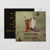 trouwen met western cowboylaarzen bruiloft kaart (Voorkant / Achterkant)