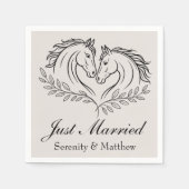 Trouwen met Westerne Horse Rustic Country Wedding Servet (Voorkant)