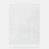 Trouwen Minimale Zitting Grafiek Frosted Acryl Tek Acryl Bord (Voorkant)