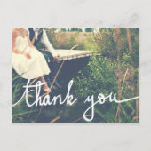 Trouwen Modern Bedankt Script Koppel Foto Briefkaart (Voorkant)