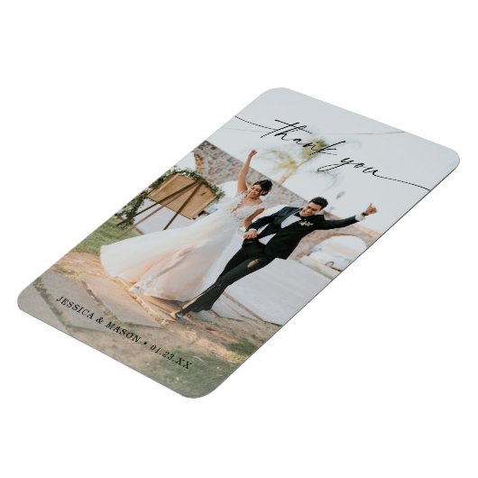 Trouwen Modern Dank u Fotomagneet Magneet (Linkerzijde)