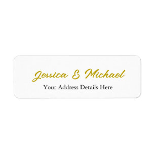 Trouwen Modern Gouden Kleur Elegant Gewoon Eenvoud Etiket