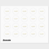 Trouwen Modern Gouden Kleur Elegant Gewoon Eenvoud Ronde Sticker (Vel)