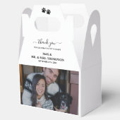 Trouwen Moderne Foto Paar Huisdier Hond Mijn Mense Bedankdoosjes (Geopend)