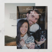 Trouwen Moderne Foto Paar Huisdier Hond Mijn Mense Bedankkaart (Voorkant / Achterkant)