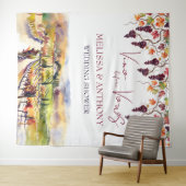 Trouwen na wijn huwelijksfeest gepersonaliseerd wandkleed (In Situ (horizontaal))