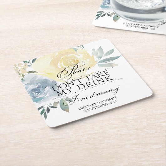 Trouwen, neem alsjeblieft mijn Drink niet in danse Kartonnen Onderzetters (Schuin)