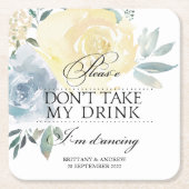 Trouwen, neem alsjeblieft mijn Drink niet in danse Kartonnen Onderzetters (Voorkant)