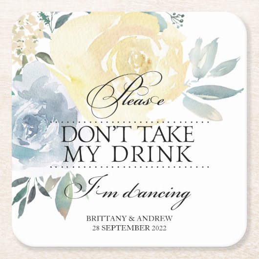 Trouwen, neem alsjeblieft mijn Drink niet in danse Kartonnen Onderzetters (Voorkant)
