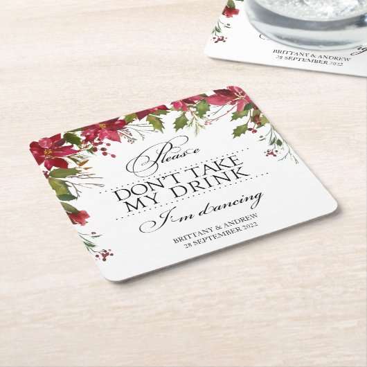 Trouwen, neem alsjeblieft mijn Drink niet mee Kartonnen Onderzetters (Schuin)