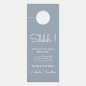 Trouwen niet storen stoffig blauw deurhanger (Voorkant)