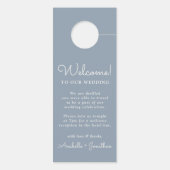 Trouwen niet storen stoffig blauw deurhanger (Achterkant)