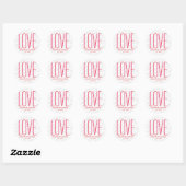 Trouwen Niets Fancy Custom Paar Modern Rood Ronde Sticker (Vel)