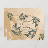 Trouwen Olijfkrans gepersonaliseerd Bedankkaart (Voorkant / Achterkant)