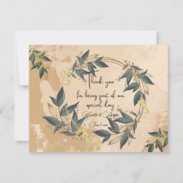 Trouwen Olijfkrans gepersonaliseerd Bedankkaart