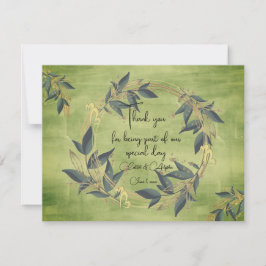 Trouwen Olijfkrans gepersonaliseerd Bedankkaart