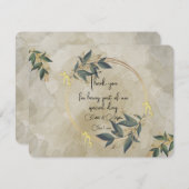 Trouwen Olijfkrans gepersonaliseerd Bedankkaart (Voorkant / Achterkant)