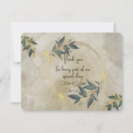 Trouwen Olijfkrans gepersonaliseerd Bedankkaart
