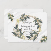 Trouwen Olijfkrans gepersonaliseerd Bedankkaart (Voorkant / Achterkant)