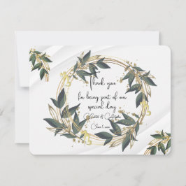 Trouwen Olijfkrans gepersonaliseerd Bedankkaart